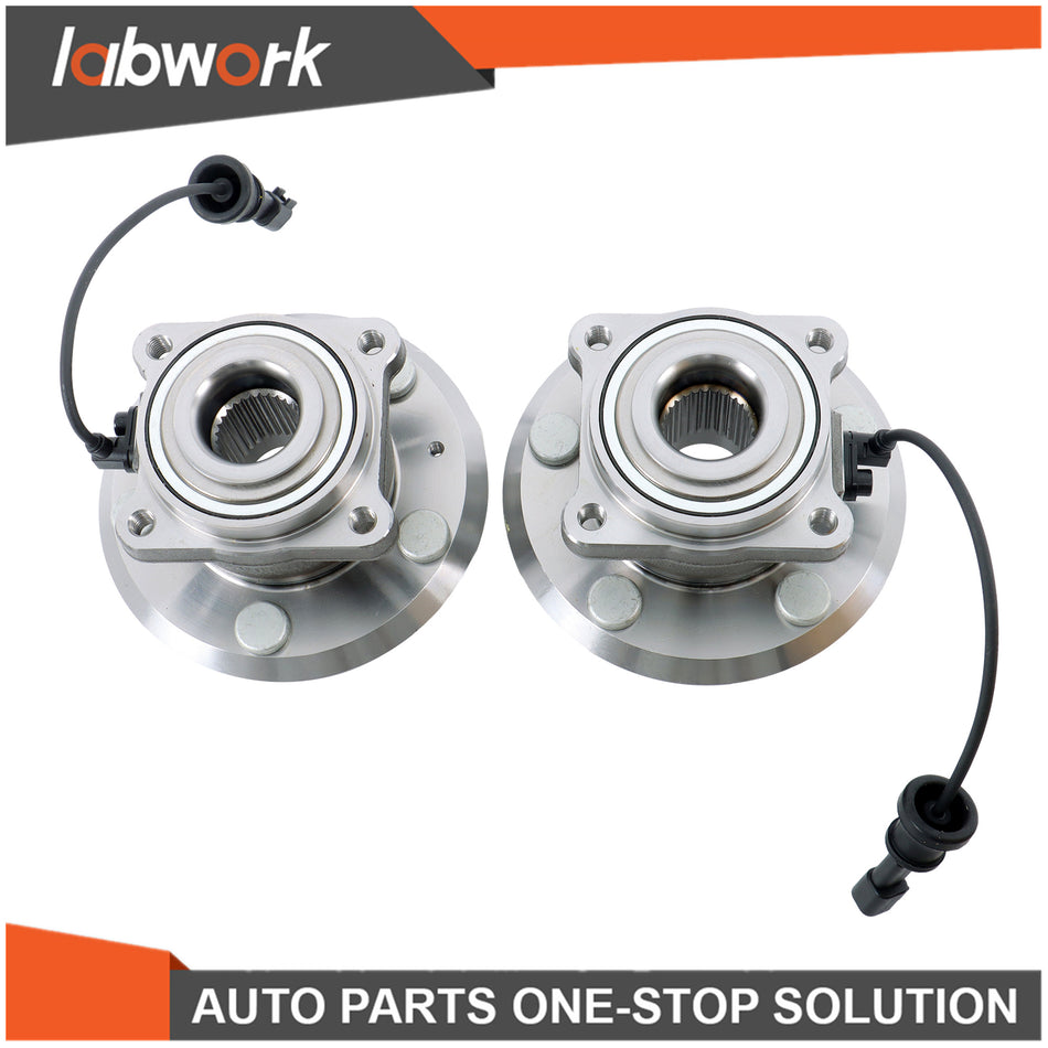 Labwork 2x Rear Wheel Bearing Hubs 2010-2017 For Chevy Equinox & GMC Terrain