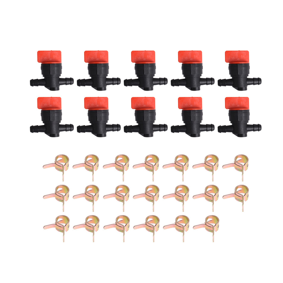 10 x 1/4" In-Line Straight Fuel Gas CUT-OFF / SHUT-OFF VALVES Petcock Motorcycle