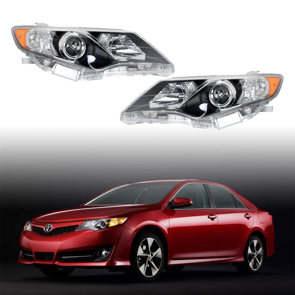 Labwork Left+Right Headlights For 2012- 2014 Toyota Camry Halogen Type Factory