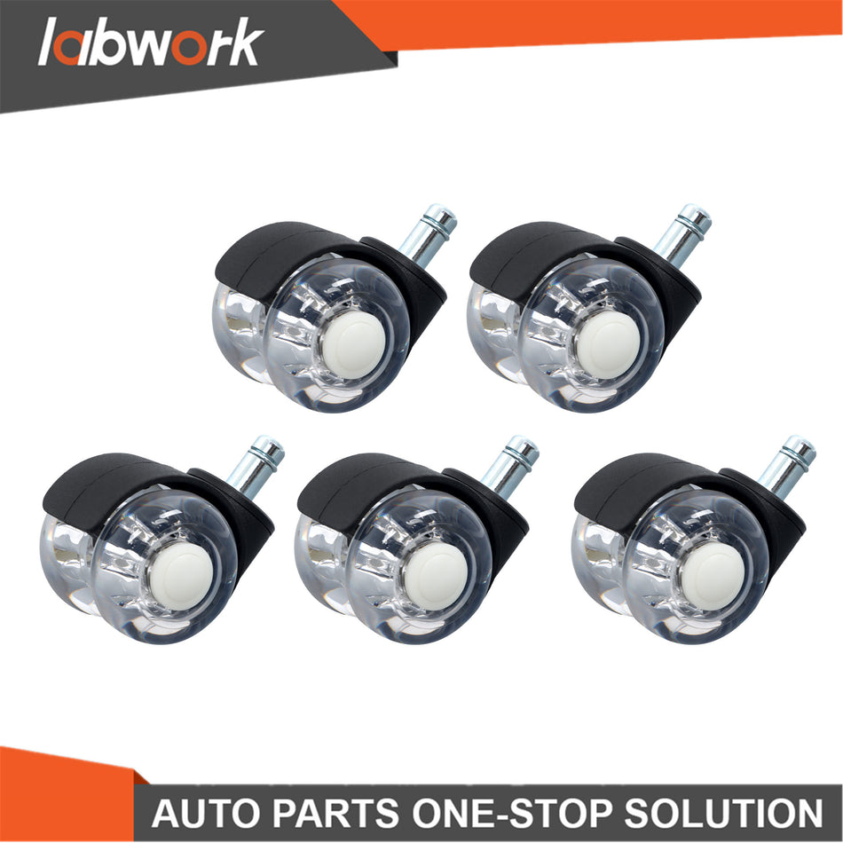 Labwork 5 Pack  2Inch Heavy Duty Office Chair Caster Rubber 360°  Swivel Wheels