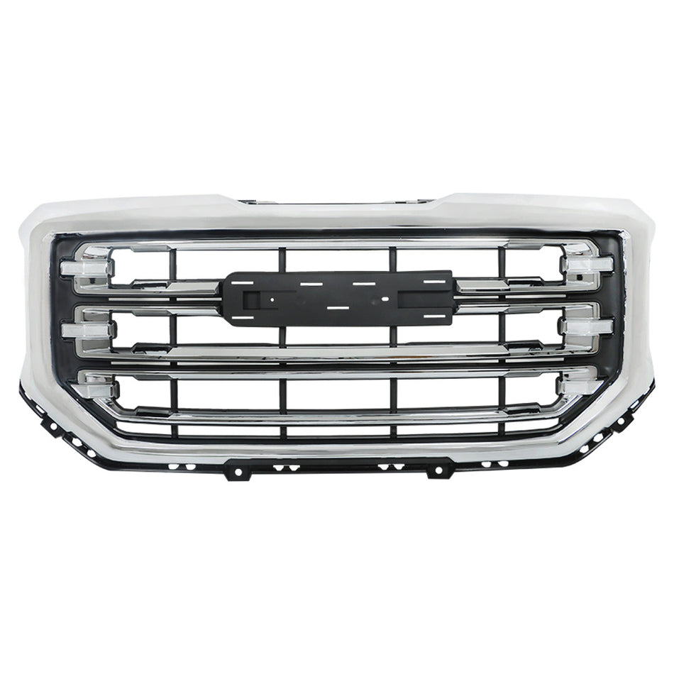 Labwork Front Upper Grille 23496236 Black+Chrome For GMC Sierra 1500 2016-2019