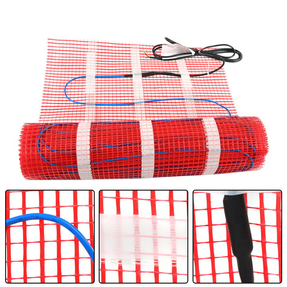 30 Sqft Electric Radiant Floor Heating System Tile with Thermostat Mat Kit 120 V