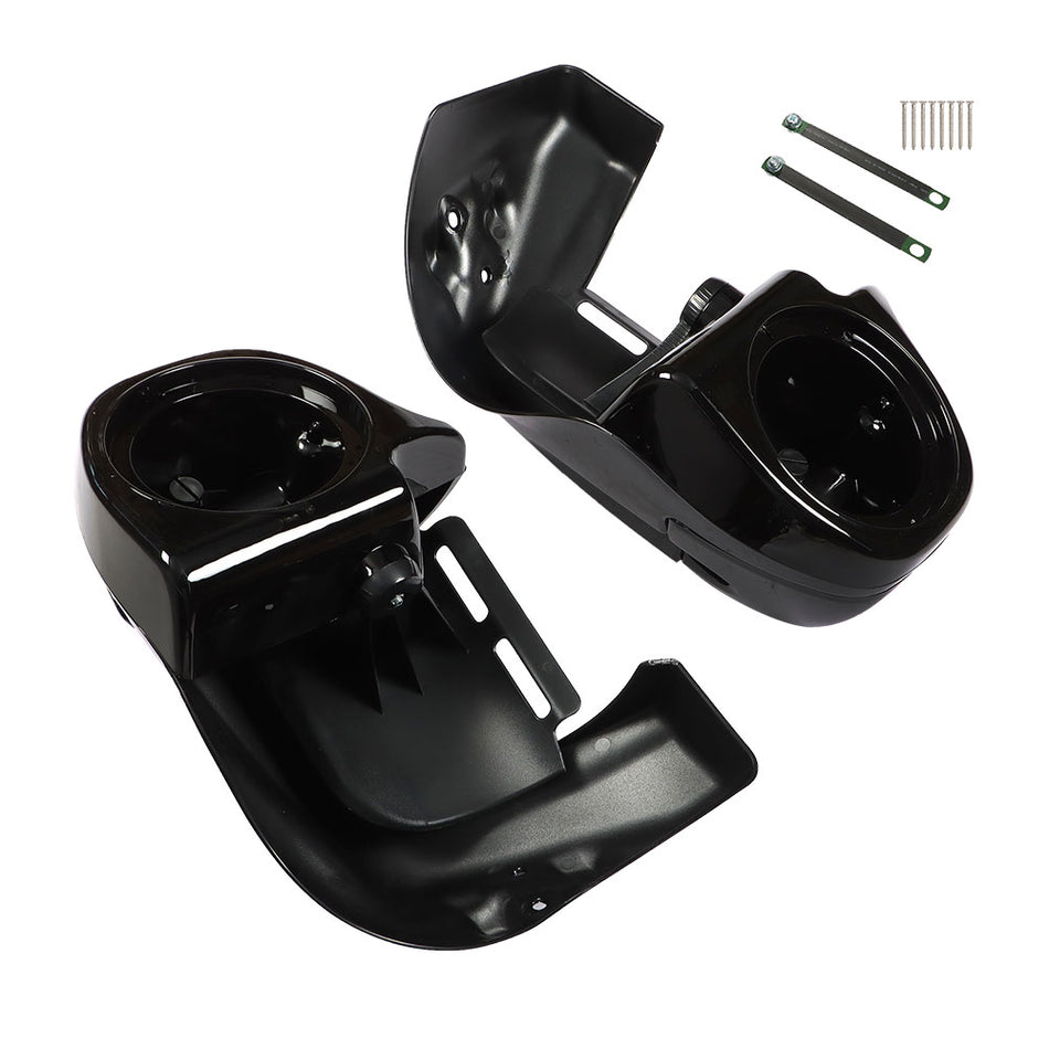 Lower Vented Leg Fairings + 6.5" Speaker Box Pods For Road Street Glide 1983-13