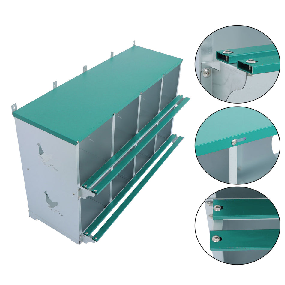 Durable Chicken Nest Box Chicken Coop Box 8 Hole Nest Box Laying Egg Lay Box Hen