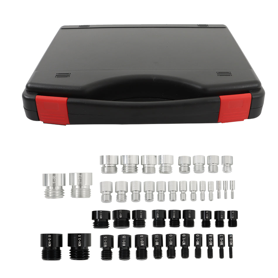 21 Metric & 23 Inch Sizes Identifier Gauge Box Nut and Bolt Thread Checker