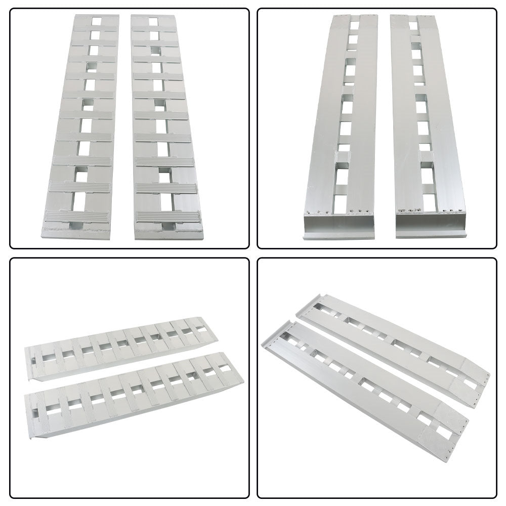 Labwork 60''x12'' 6500Lbs 1 Pair Aluminum Ramps Car Trailer Truck Ramps Hook End