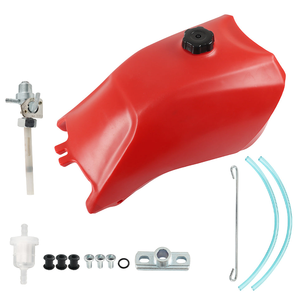 Red Gas Fuel Tank + Petcock + Cap For Honda TRX300 FourTrax 300 2x4 1993-2000