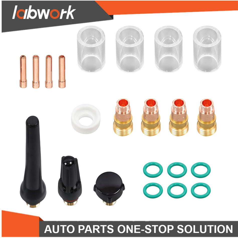 Labwork 22 Pcs TIG Welding Torch Stubby Gas Lens #10 Glass Cup for WP-17/18/26