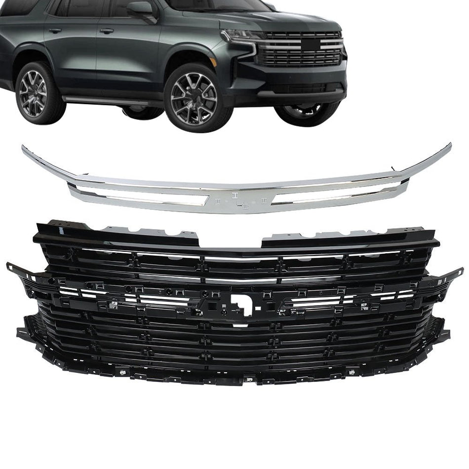 Labwork Front Grille Bright Chrome For Chevrolet Tahoe/Suburban LS, LT 2021 2022