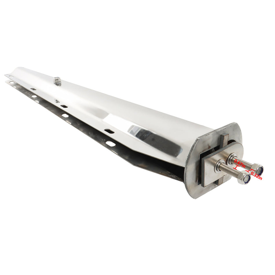 30" Straight Mud Flap Hanger Stainless Steel 1 1/8 Bolt Semi Truck Tapered