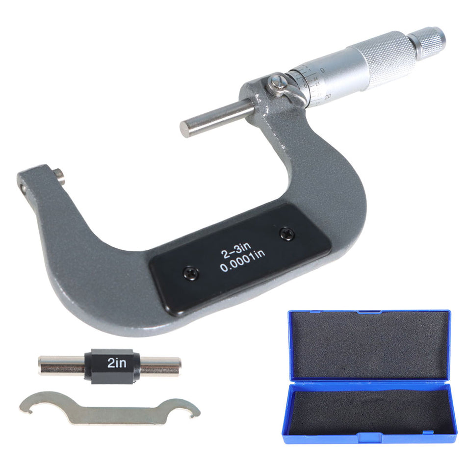 Outside Micrometer 2-3" & 0.0001" Carbide Tipped Precision Micrometer