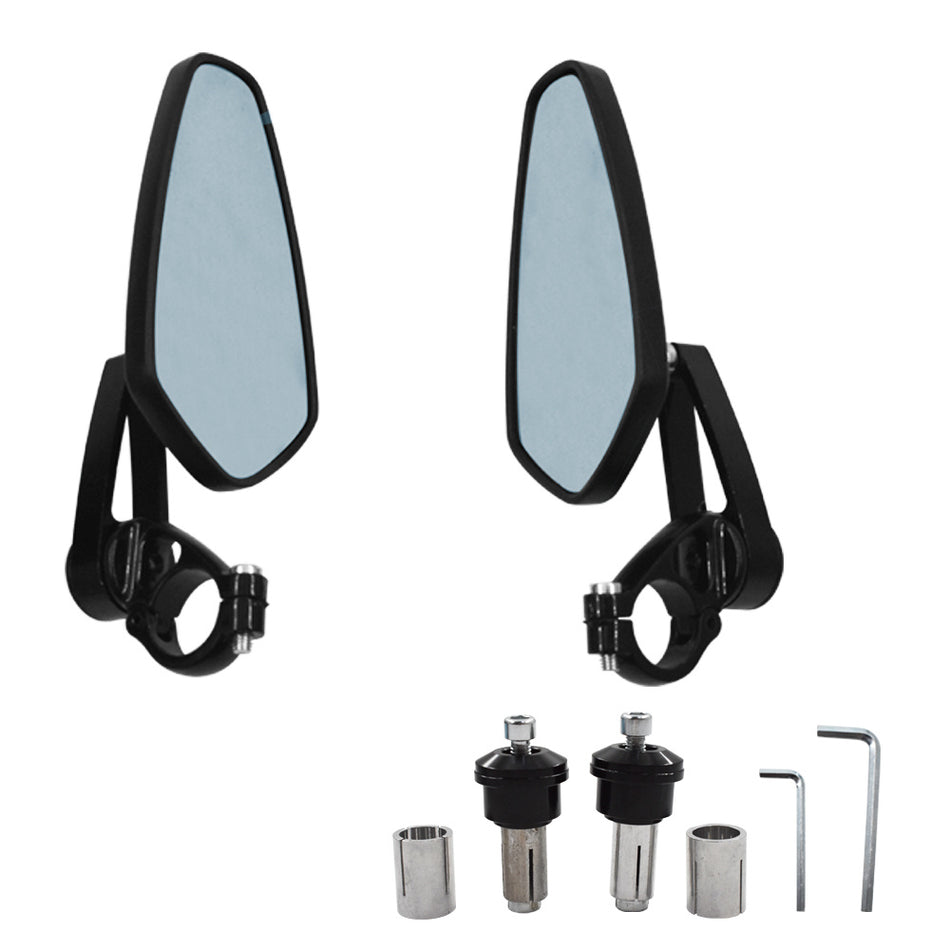 Motorcycle 7/8" Handle Bar End Rearview Side Mirrors For Yamaha Honda Universal