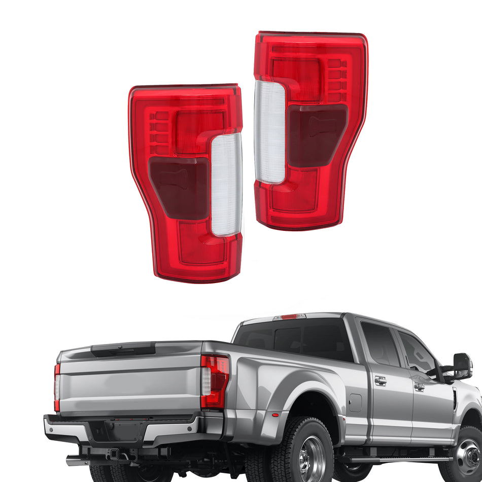 Tail Lamp Light Replacement for F250 F350 2017-2019 Red Lens Driver and Passenger Side Brake Light Outer KC3Z13404B KC3Z13405B with Blind Spot Module Not Included