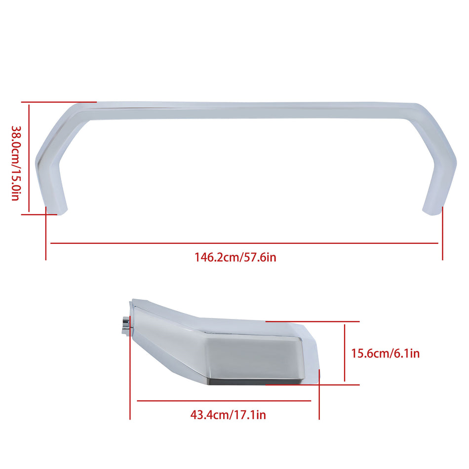 Labwork Front Bumper Grille Trim Molding Surround For 22-24 Toyota Tundra Chrome