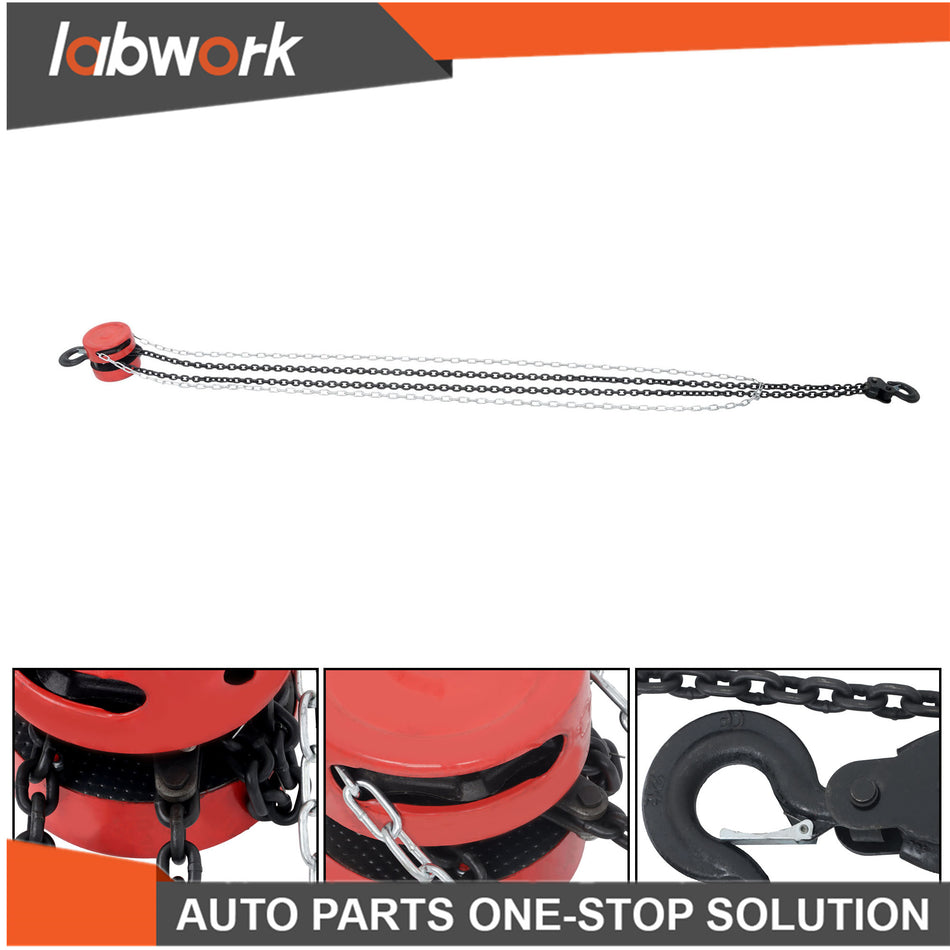Labwork 2 Ton/4400 lbs Capacity 8ft Lift G80 Chain Manual Hand Chain Hoist