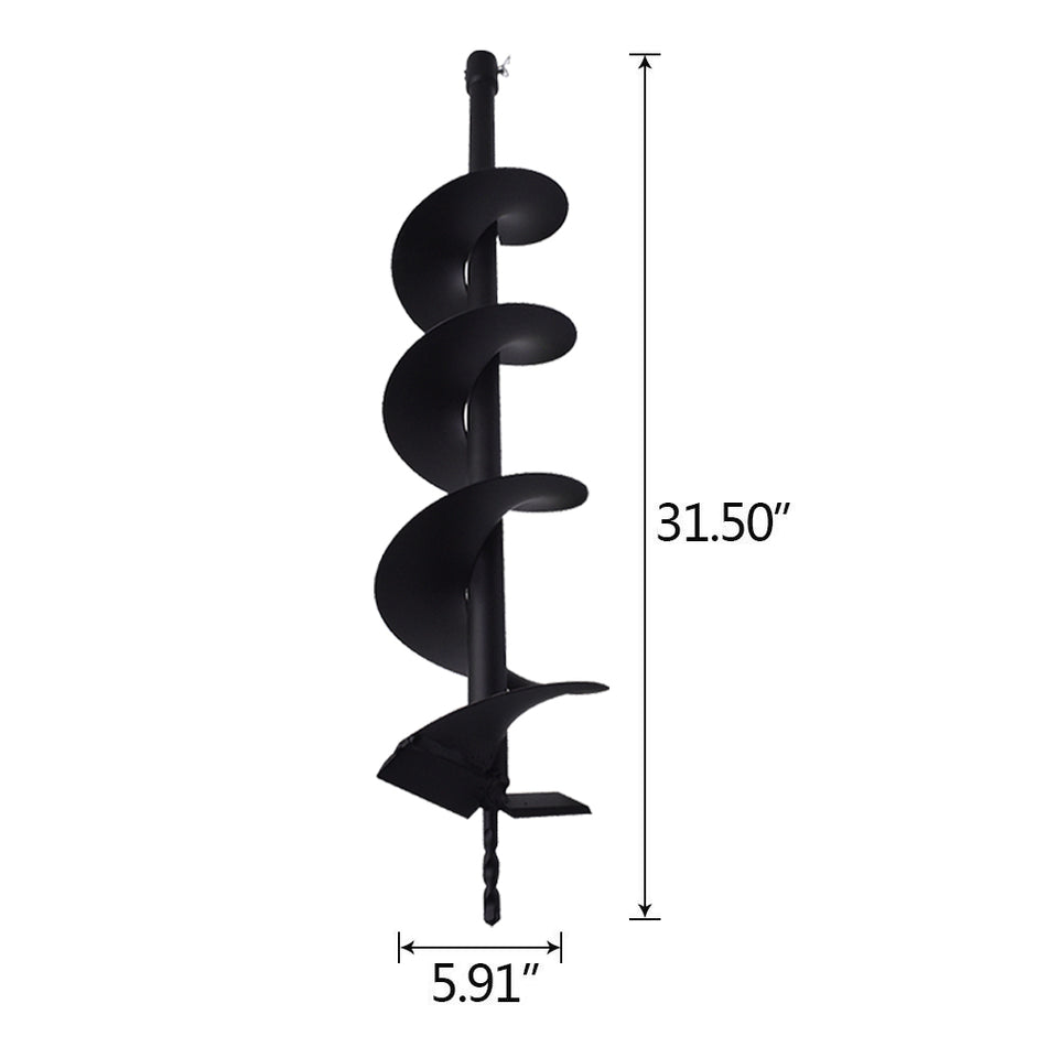 6 Inch Earth Auger Drill Bit for Gas Powered Post Hole Digger 31.5 Inch