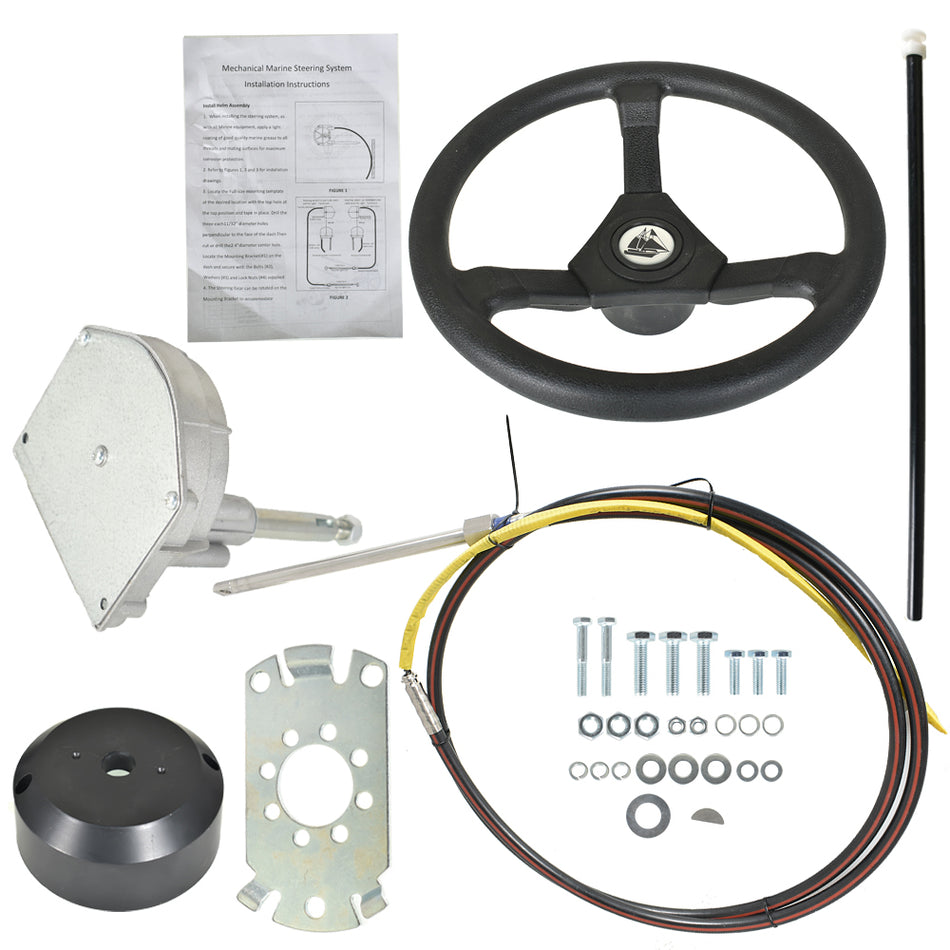 For Marine Engine Turbine Steering System 10FT Boat Cable With Wheel  30 Feet