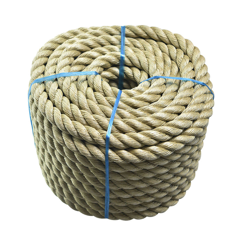 3 Stranded Twisted Rope 50/100FT PP Manila Rope Arborist Bull Rope Climbing Rope