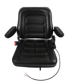 Fold Down Forklift Seat w/ Armrest Safety Belt Excavator Tractor Loader Backhoe