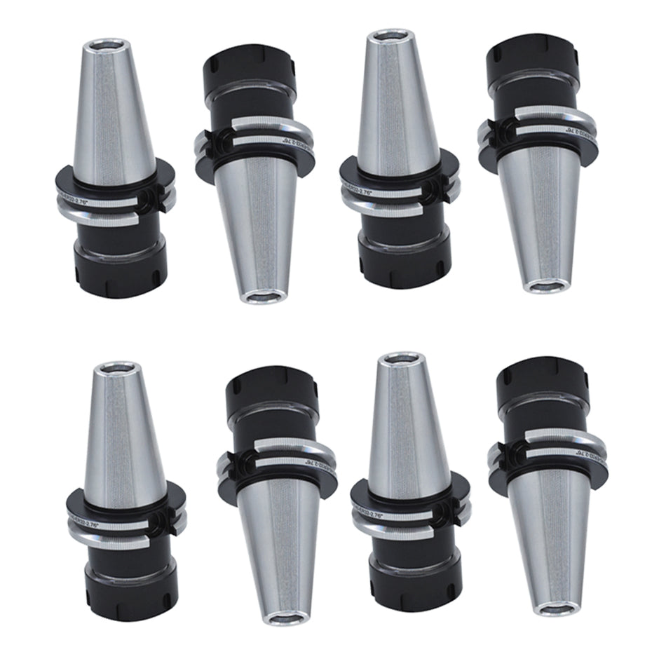 8 Pack 2.76" CAT40-ER32 COLLET CHUCK-8 CHUCKS 0.0001-0.0002” TIR