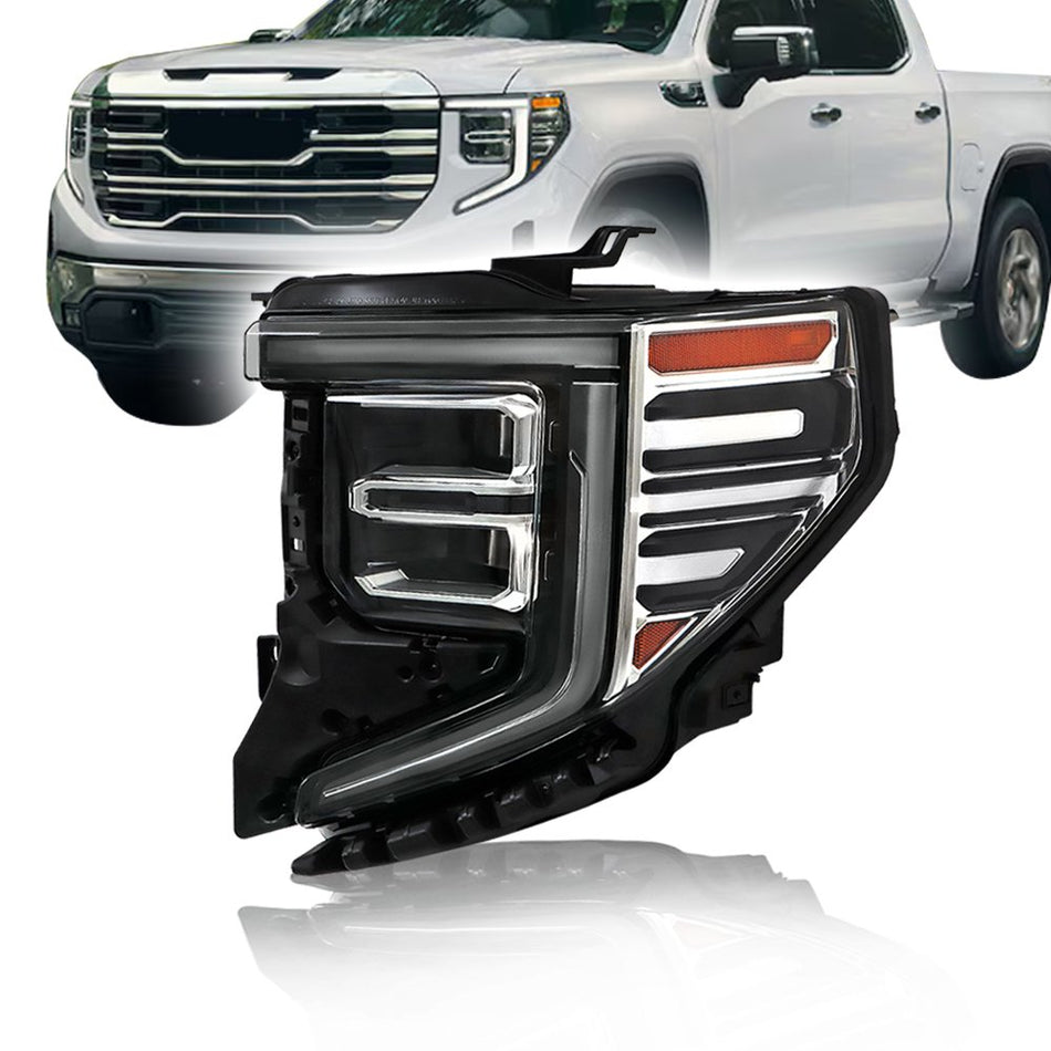 Labwork Left Full LED Headlight For GMC Sierra 1500 SLT/Denali 2022-2024 Black