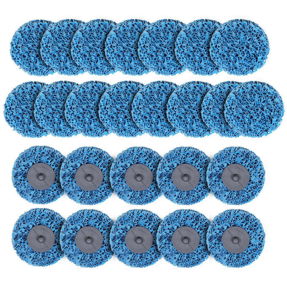 Blue 25 Pack 3 Inch Quick Change Easy Strip & Clean Discs For Paint Rust
