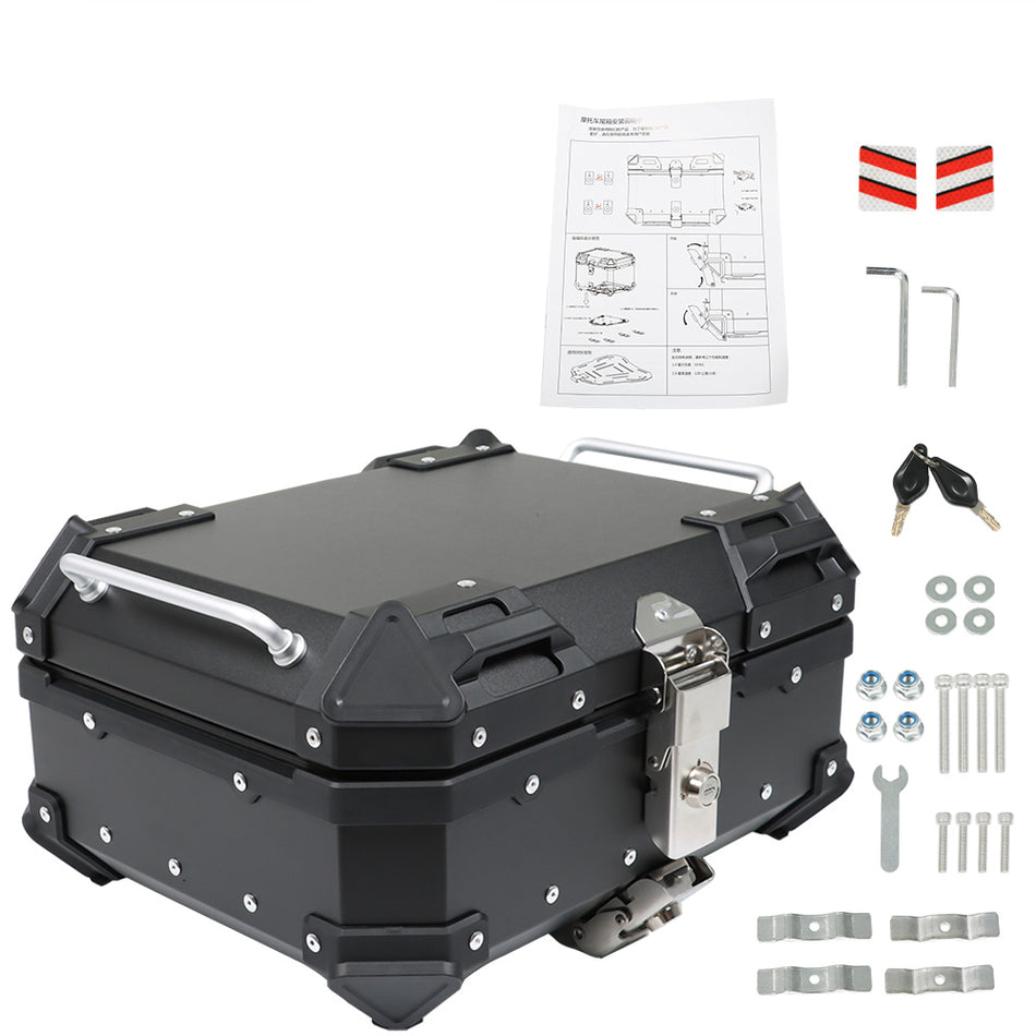 22L Black Motorcycle Trunk Top Case Waterproof Tour Tail Box Luggage Storage