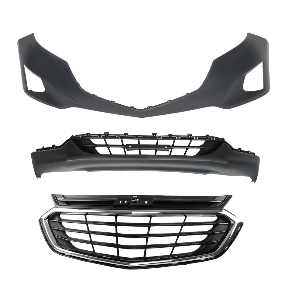 Labwork Front Bumper Assembly&Front Upper Grille For Chevrolet Equinox 2018-2019