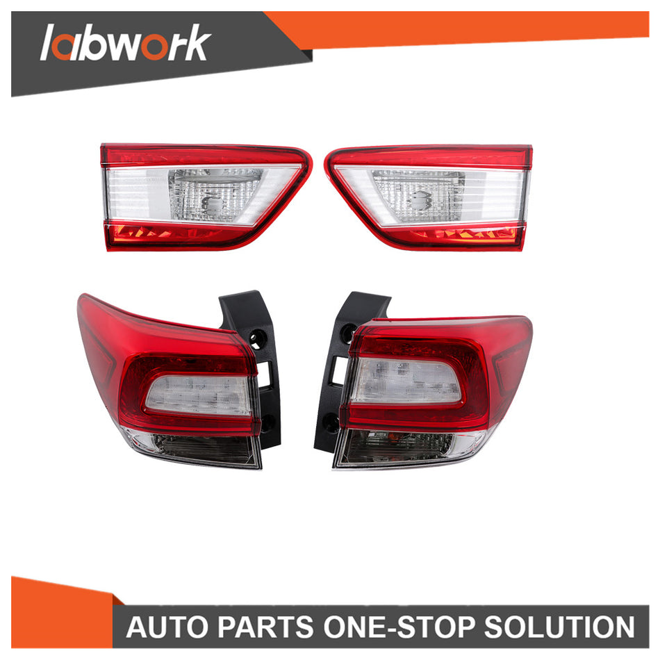 Labwork Inner+Outer Tail Lights For 2018-2019 Subaru Crosstrek Brake Lamps LH+RH
