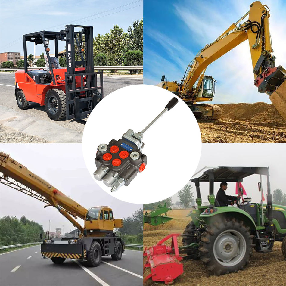 2 Spool Hydraulic Joystick Control Valve 11gpm Directional Control Valve Double