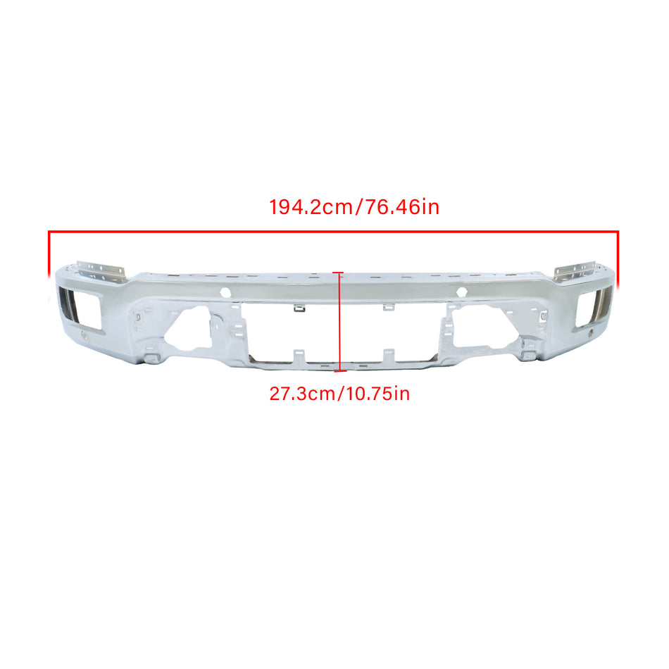 Labwork Front Bumper Face Bar Chrome For Ford F150 2024-2025 W/ 4 Sensor Hole