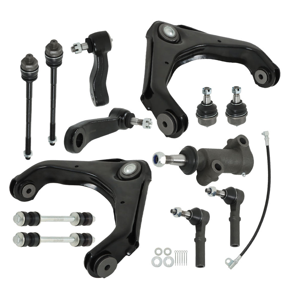 Labwork Front Upper Control Arms Tierods For 01-10 Chevrolet GMC Sierra 2500 HD