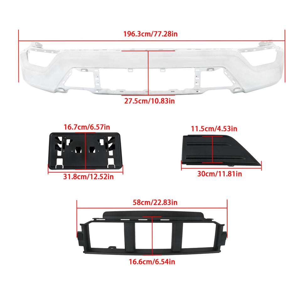 Labwork For Ford F150 2021-23 W/o Sensor Hole Front Bumper Face Bar Chrome 5PCS