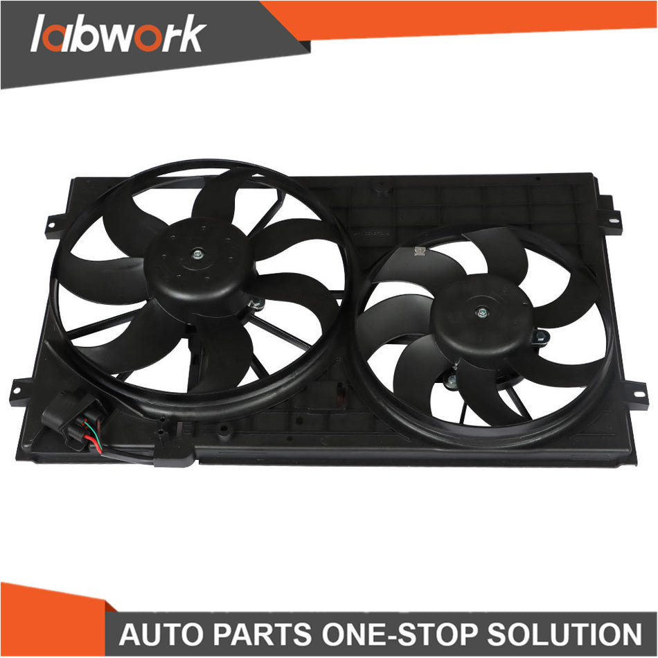 Labwork Radiator Fan Assembly For 2005-2010 Volkswagen VW Golf Jetta Rabbit