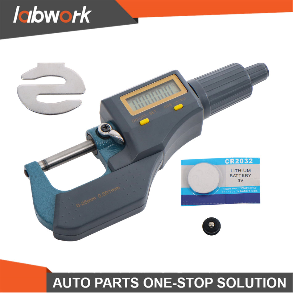 Labwork 0-1" 0.00005" Digital Electronic Outside Micrometer Carbide Tip 0-25mm