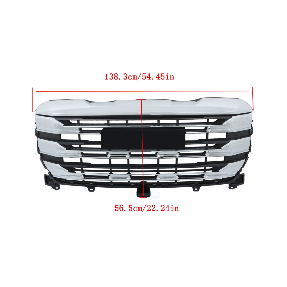Labwork Front Upper Bumper Grille Chrome Plastic For 22-2024 GMC Sierra 1500 SLE