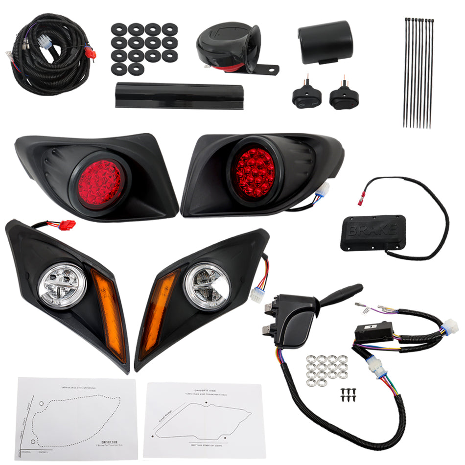 LED Light Kit For Yamaha Drive2 Set With Turn Switch And Horn 2017+ Golf Cart