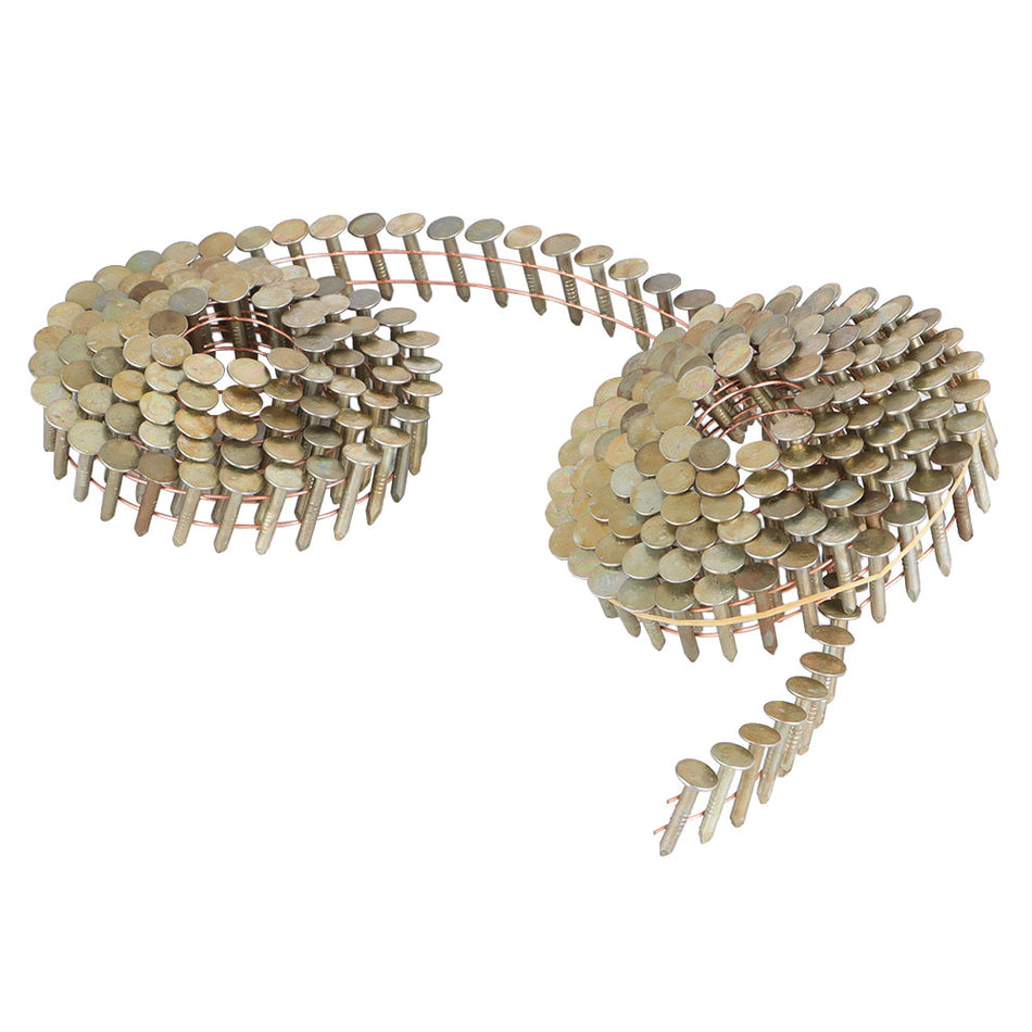 7200 Pcs 3/4" × 0.12" 15 Degree Galvanized Coil Roofing Nail Head Diameter 3/8"