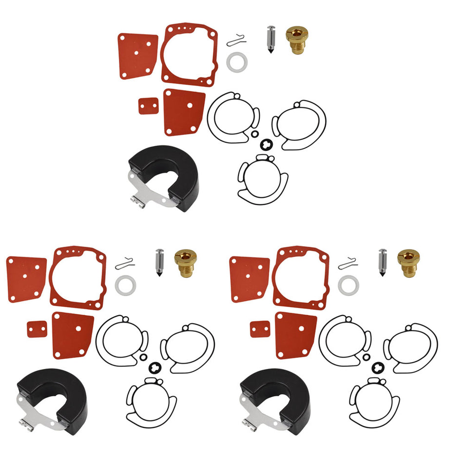 Triple Carburetor Rebuild Kit for Johnson Evinrude V6 60 Degree 105 150 175 Carb