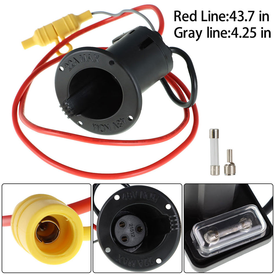 For Club Car Golf Cart Part 48 volt Charger Receptacle & Fuse Kit  #1018468-01
