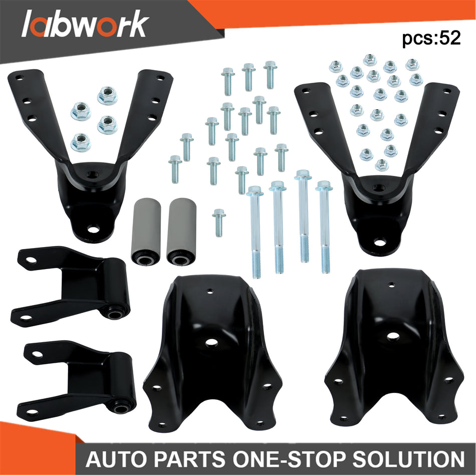 Labwork Rear Leaf Spring Forward Rearward Shackle Hanger Bracket for Ford F250