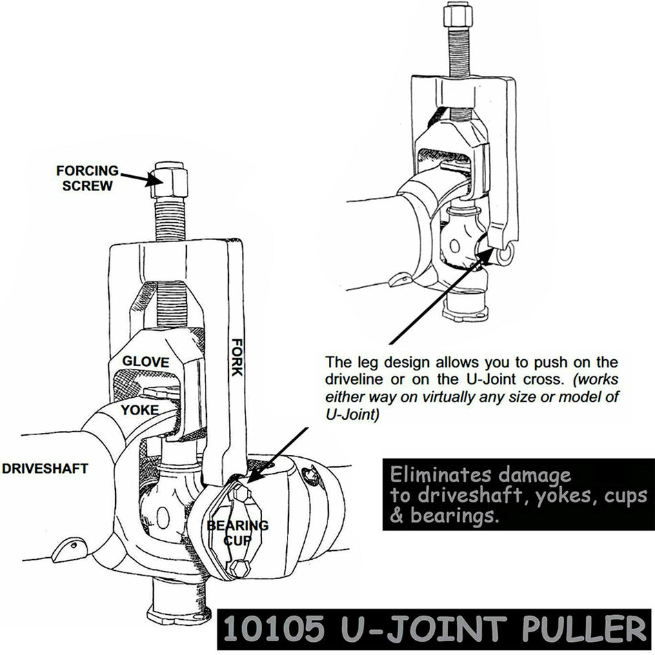 Labwork 10105 U-Joint Puller for Light Duty Class 1-3 Press Tool Small