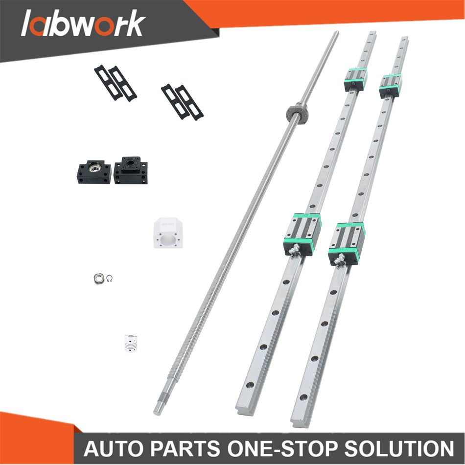 Labwork 1200mm HGR20 Linear Guide + SFU1605 Ball Screw Combo w/BF12 BK12 Blocks