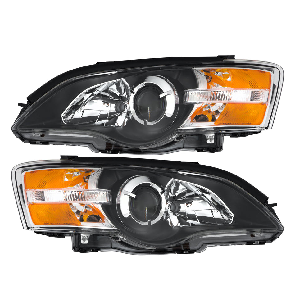 Labwork LH&RH Headlight For Subaru Legacy/Outback 2005-2007 Halogen Glossy Black
