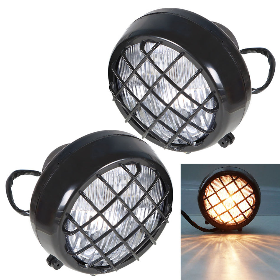 For 1987-2005 2006 Yamaha Banshee Lens Bulbs Lights Grills Warrior 2x Headlights