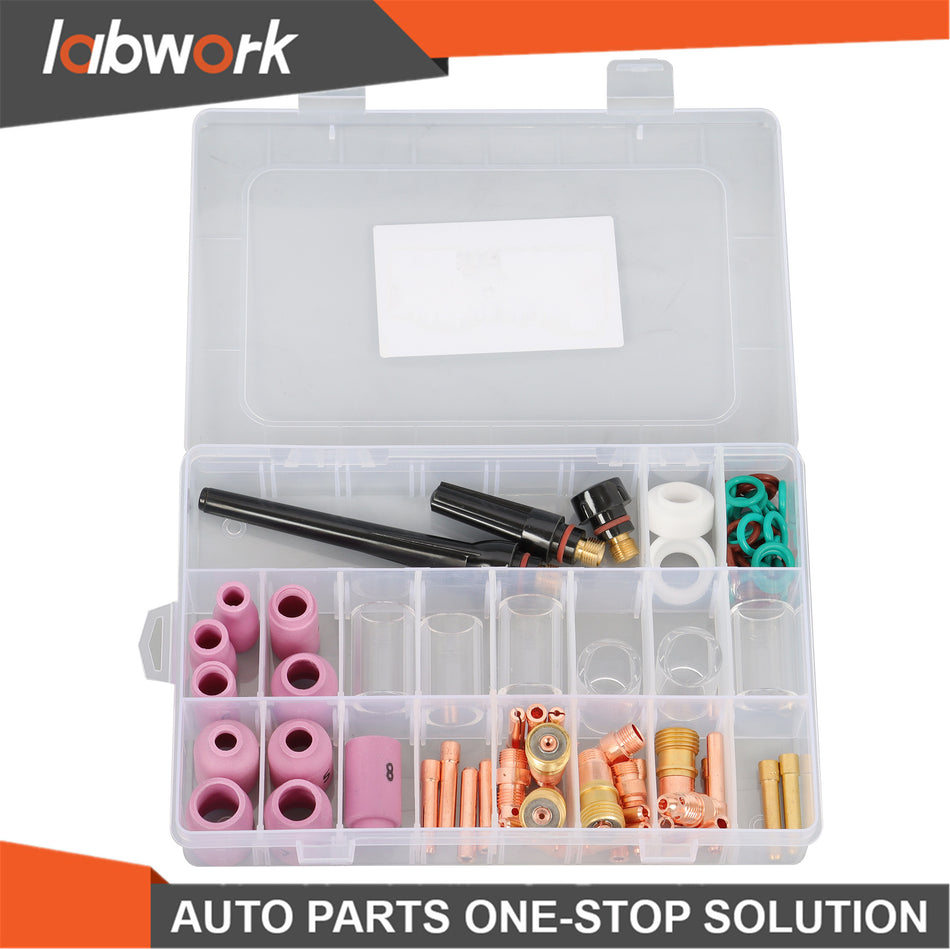 Labwork 81Pc TIG Welding Torch Kit Glass Cup Alumina Nozzle for TIG WP-17/18/26