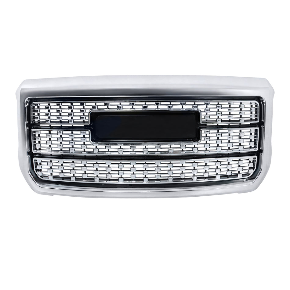 Labwork Front Upper Grille For 2015-2019 GMC Sierra 2500HD 3500HD Denali Chrome