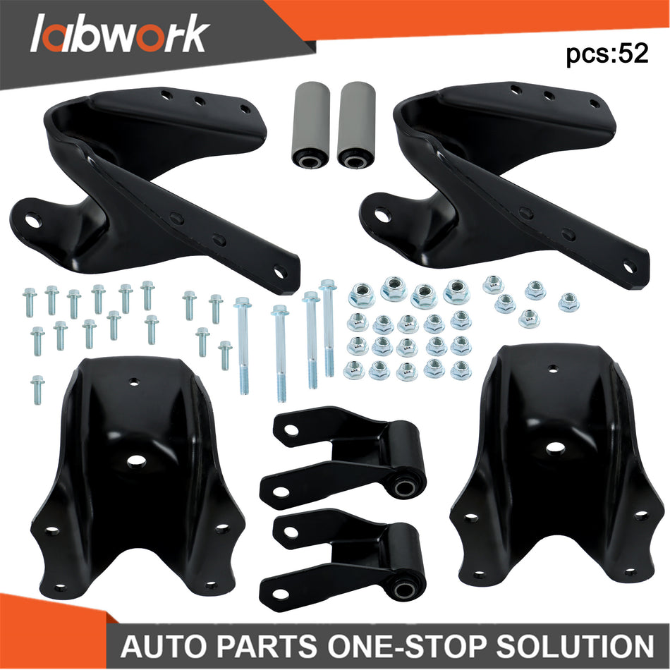 Labwork Rear Leaf Spring Forward Rearward Shackle Hanger Bracket for Ford F250