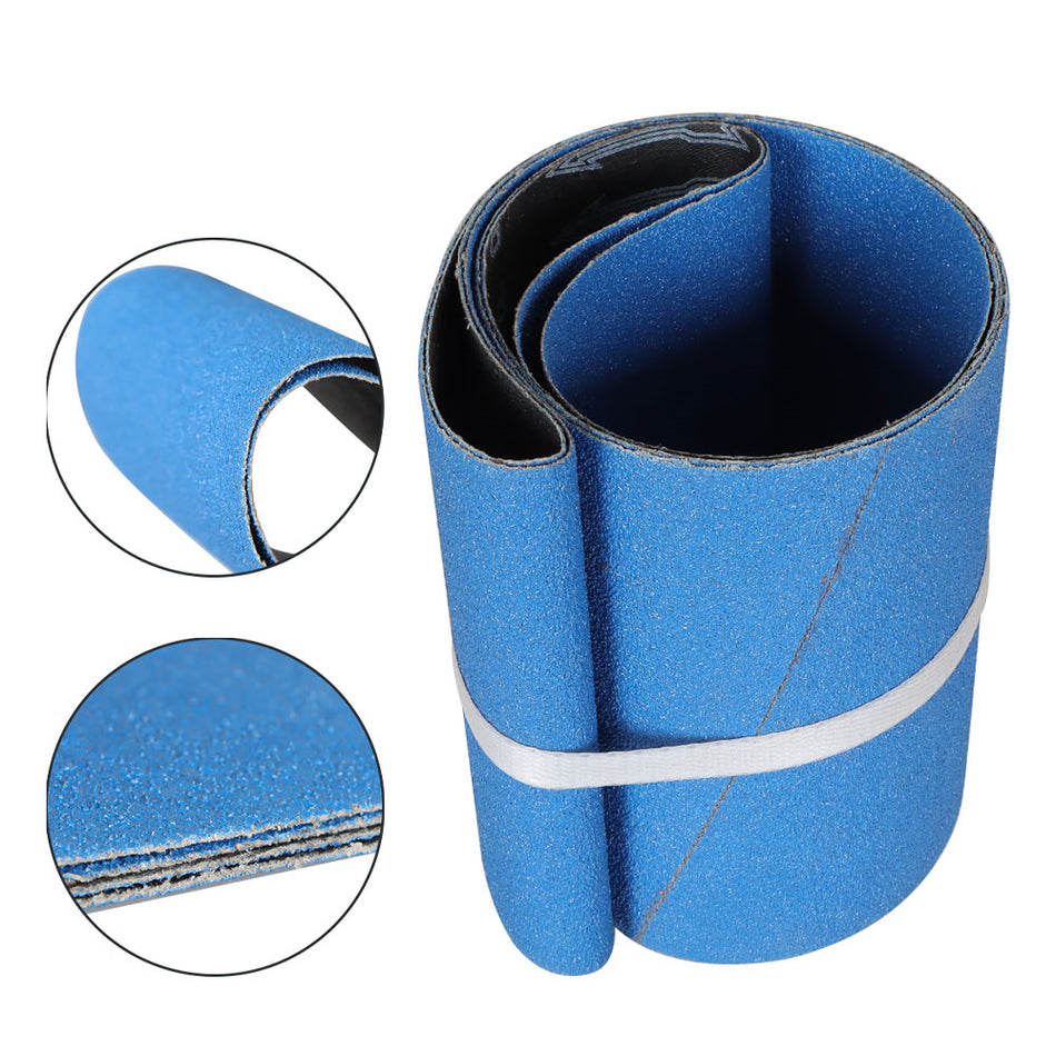 2 Piece?Blue 80 Grit 6 In X 48 In Premium Zirconia X-weight Sanding Belts USA