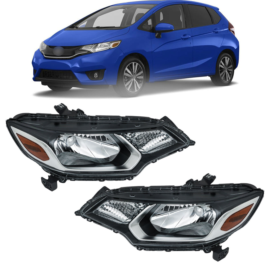 Labwork Left+Right Headlight For Honda Fit EX/DX/EX-L/LX/SE 2015-2017 Halogen H4